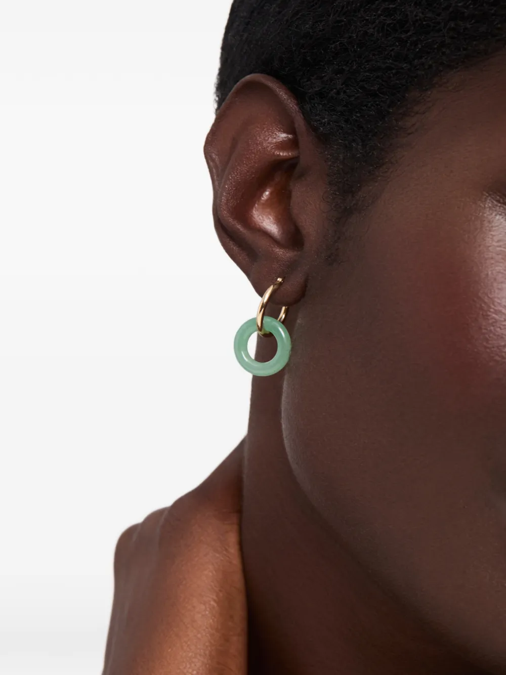  Mateo Jade Donut Hoop Earrings - Green 