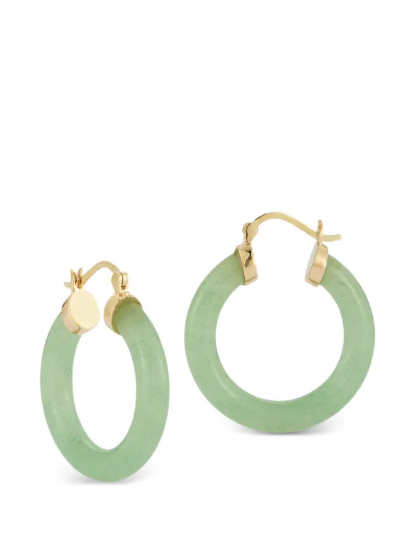 Mateo Jade Donut Hoop Earrings in Green