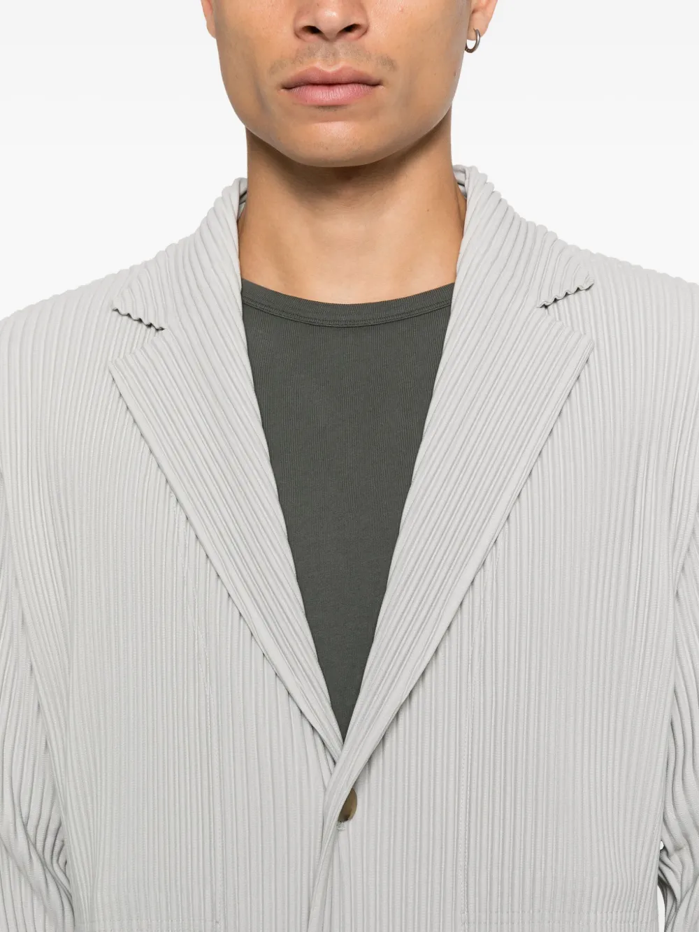 Homme Plissé Issey Miyake Blazer met enkele knoop Grijs