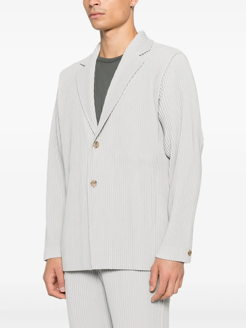 Homme Plissé Issey Miyake Blazer met enkele knoop Grijs