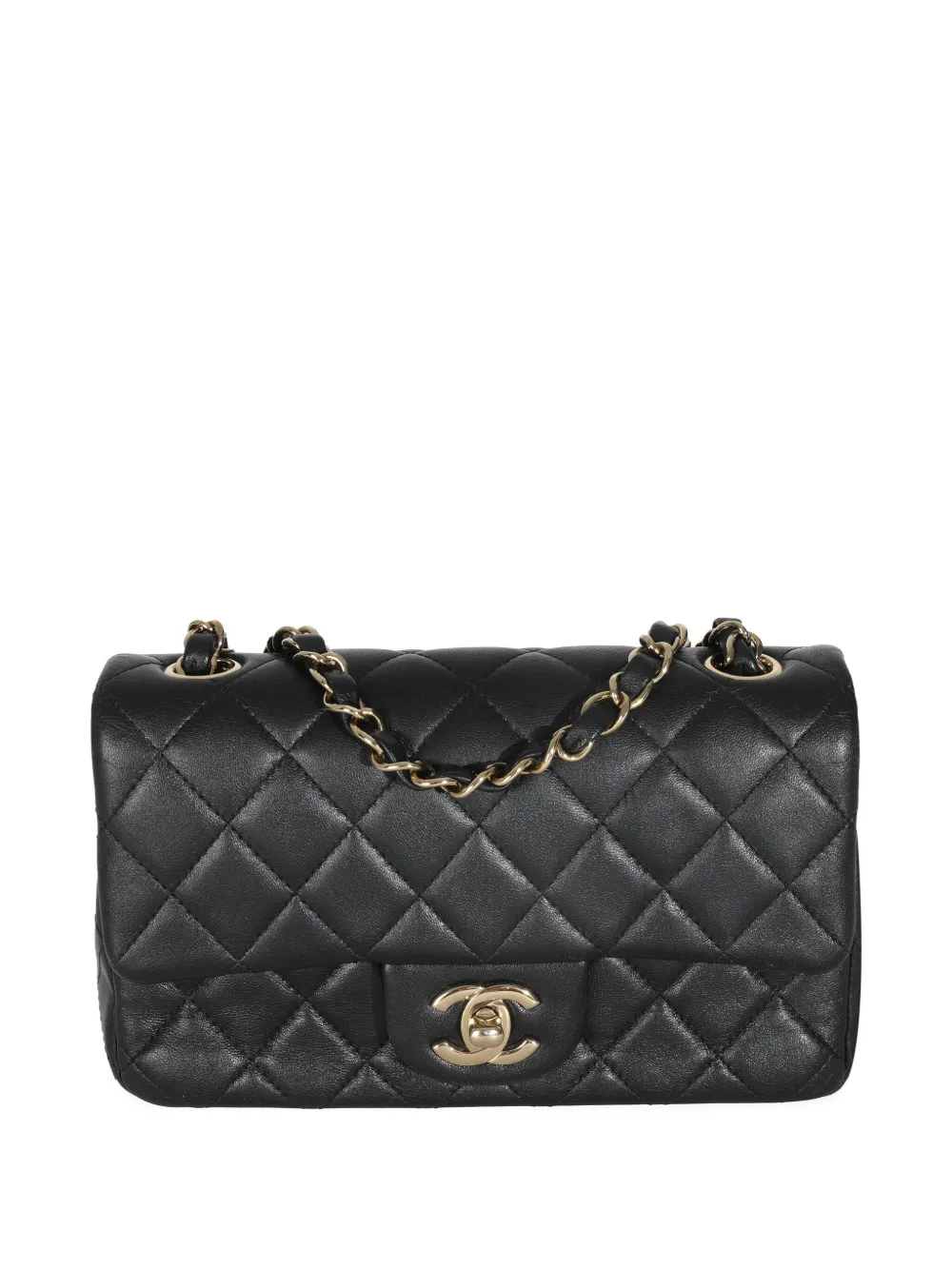 CHANEL Pre-owned 2021-2023 Mini Flap Quilted-leather Shoulder Bag In Black