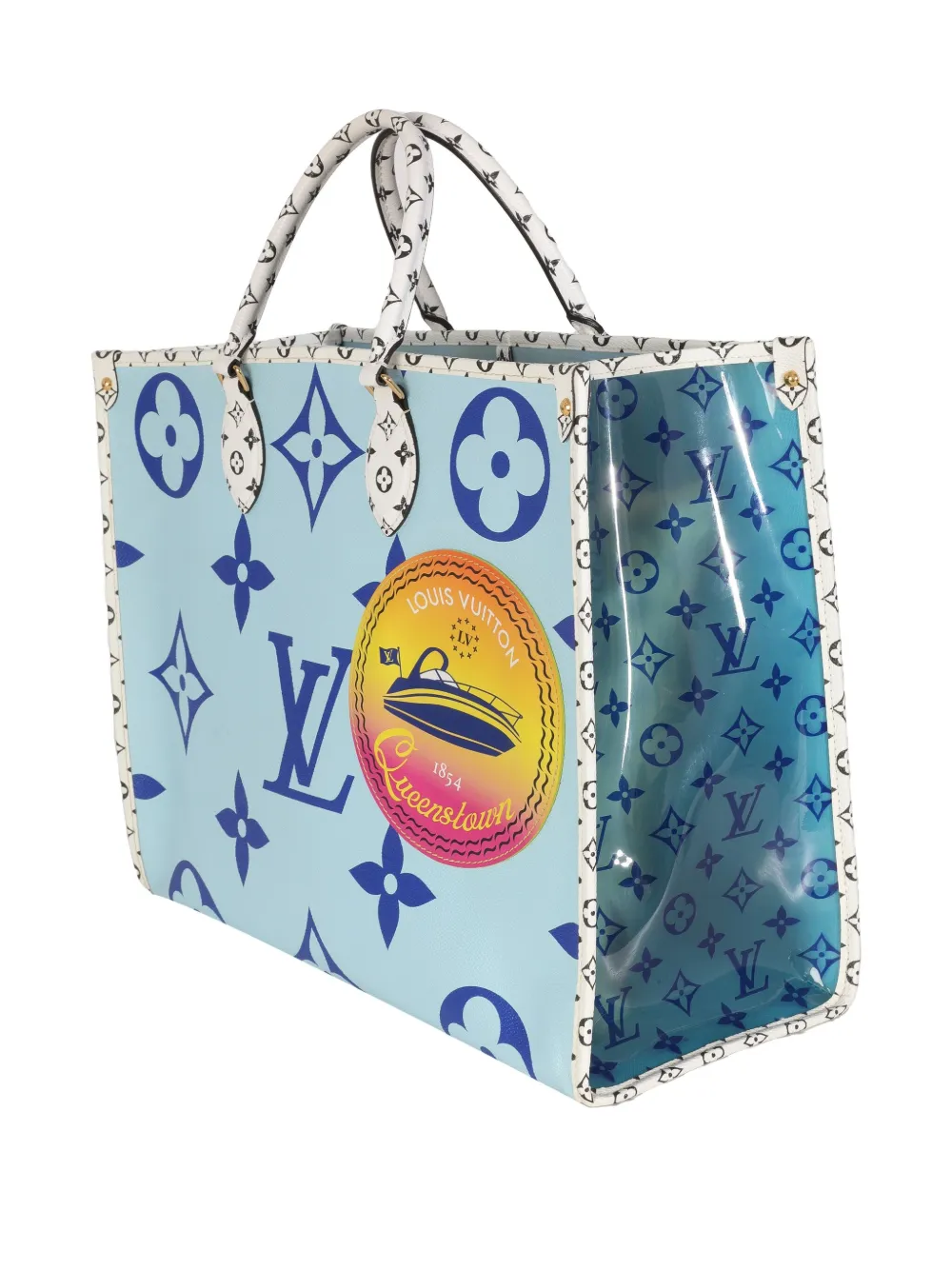 LOUIS VUITTON Pre-owned 2019 Onthego Queenstown Gm Tote Bag In Blue