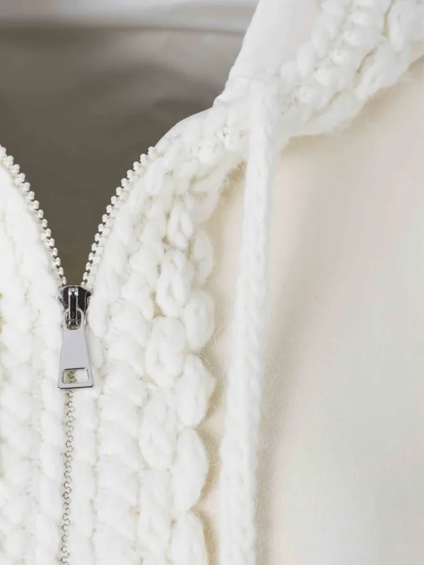 MONCLER ホワイト ジップアップフーディ MONCLER ホワイト ジップアップフーディ MONCLER モンクレール