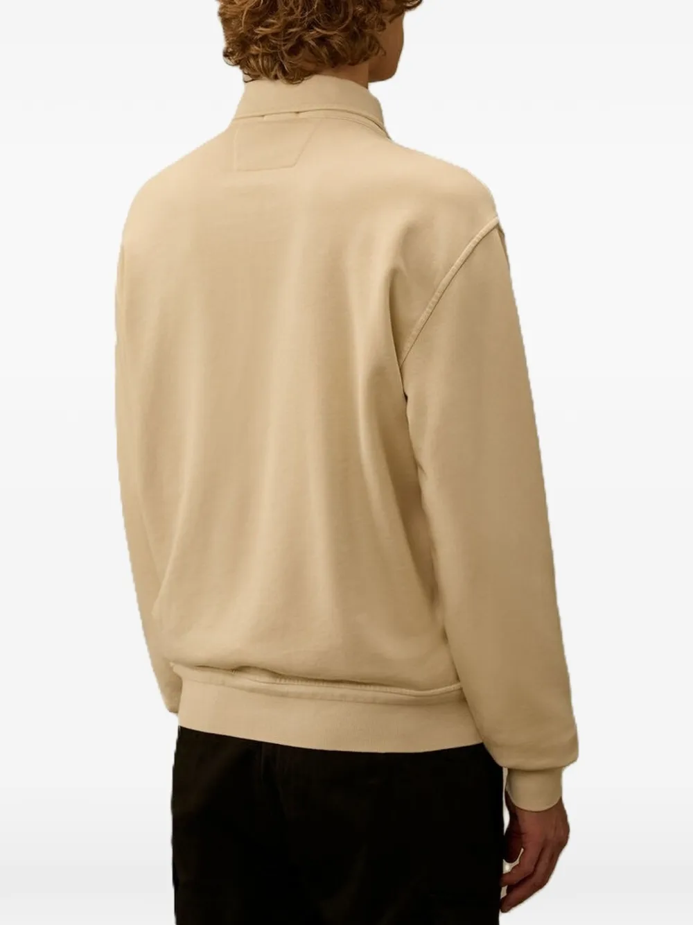 C.P. Company Sweater met Lens-detail en rits Beige