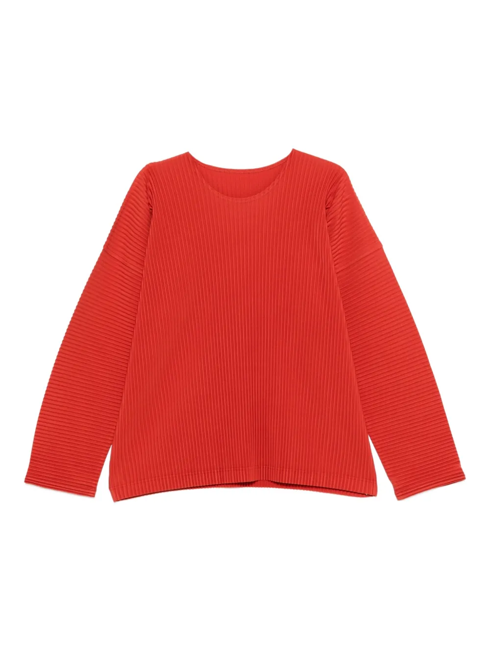 Homme Plissé Issey Miyake pleated long-sleeved T-shirt - Rosso