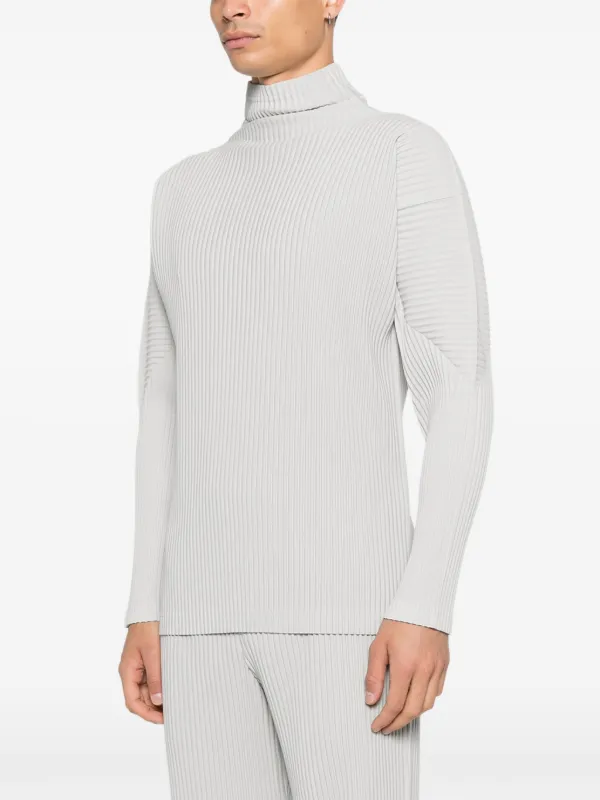 Homme Plissé Issey Miyake Pleated Halterneck Top | Grey | FARFETCH