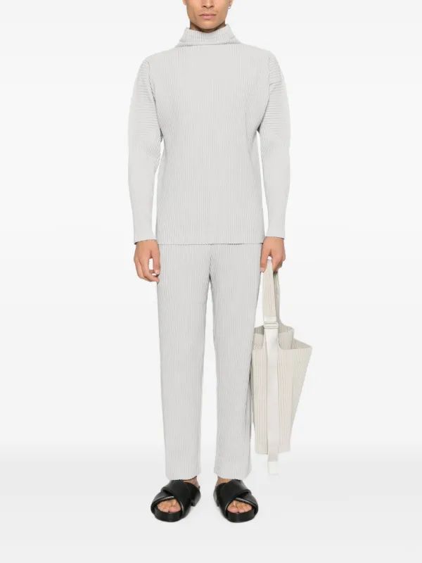 Homme Plissé Issey Miyake Pleated Halterneck Top | Grey | FARFETCH