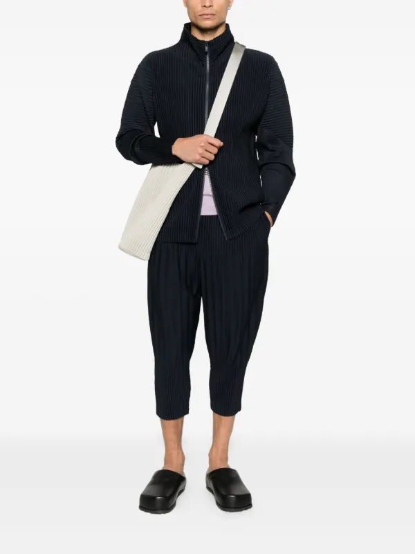 Homme Plissé Issey Miyake ジップ プリーツジャケット | ブラック