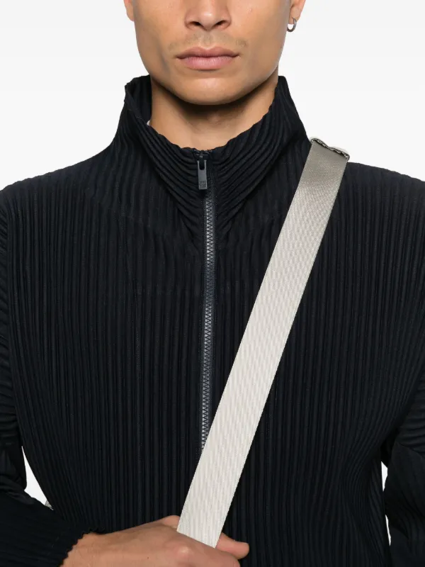 Homme Plissé Issey Miyake Zip Pleated Jacket | Black | FARFETCH