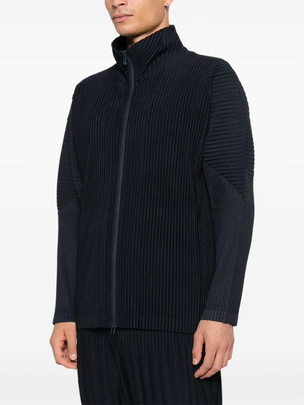 Homme Plissé Issey Miyake Geplooid jack met rits Blauw