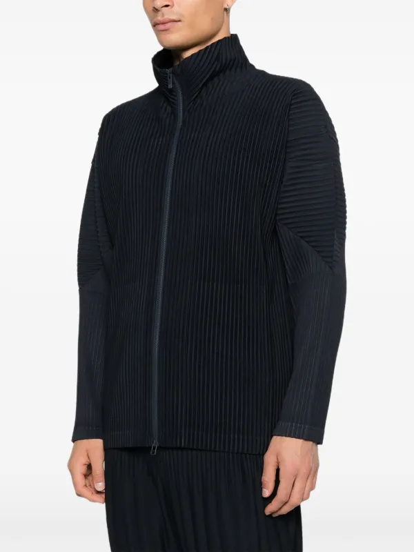 Homme Plissé Issey Miyake ジップ プリーツジャケット | ブラック