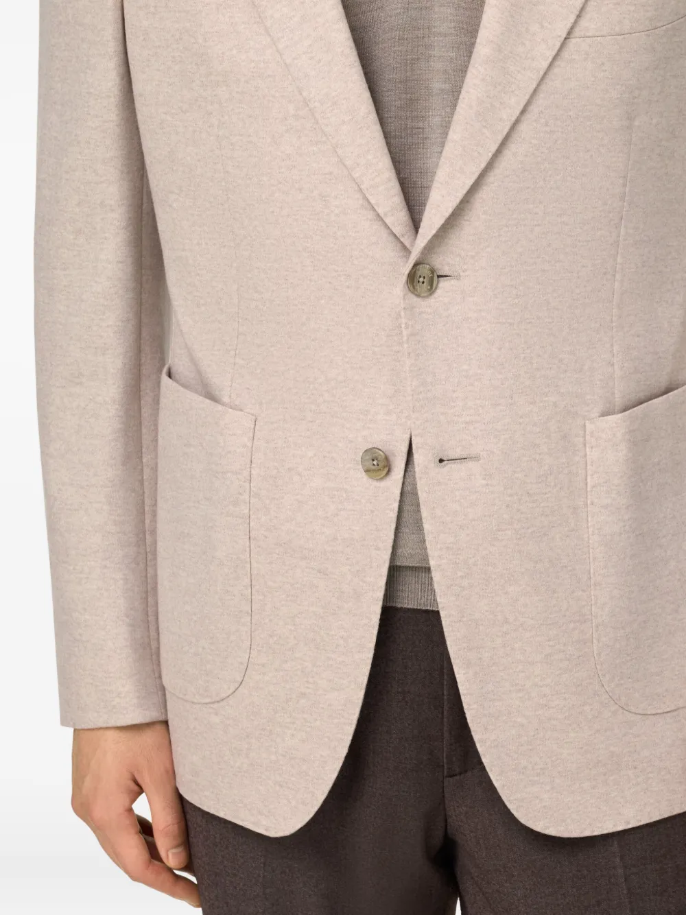 Boggi Milano Blazer met enkele rij knopen Beige