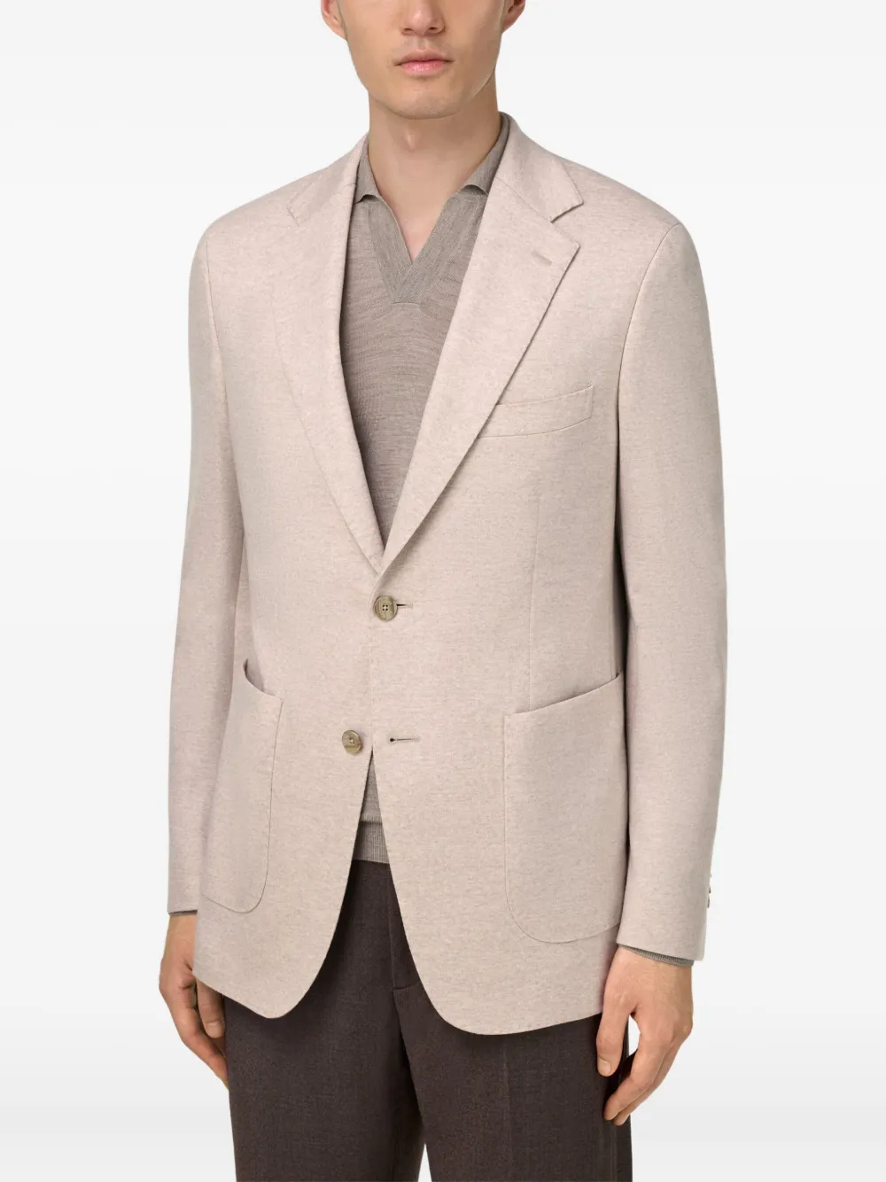 Boggi Milano Blazer met enkele rij knopen Beige