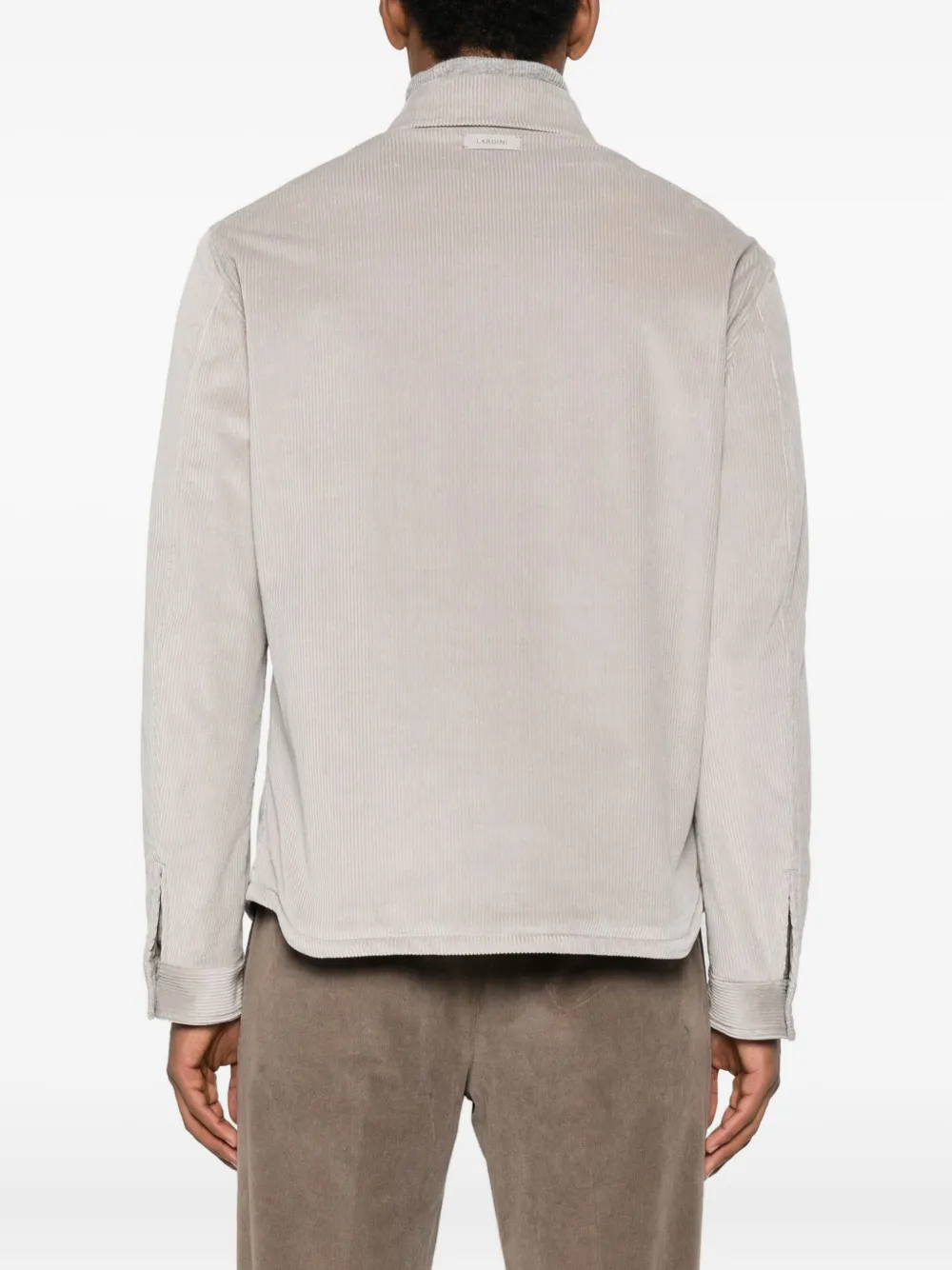 Lardini Ribfluwelen shirtjack met zak Grijs
