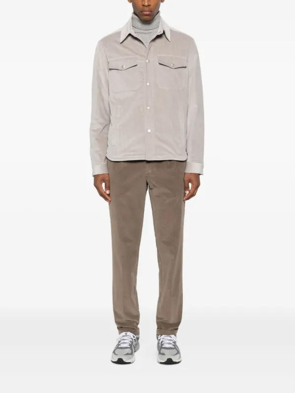 LARDINI コーデュロイ 2B シャツジャケット　XXS Lardini コーデュロイ シャツジャケット | グレー | FARFETCH JP