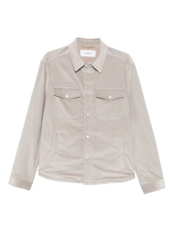 LARDINI コーデュロイ 2B シャツジャケット　XXS Lardini コーデュロイ シャツジャケット | グレー | FARFETCH JP