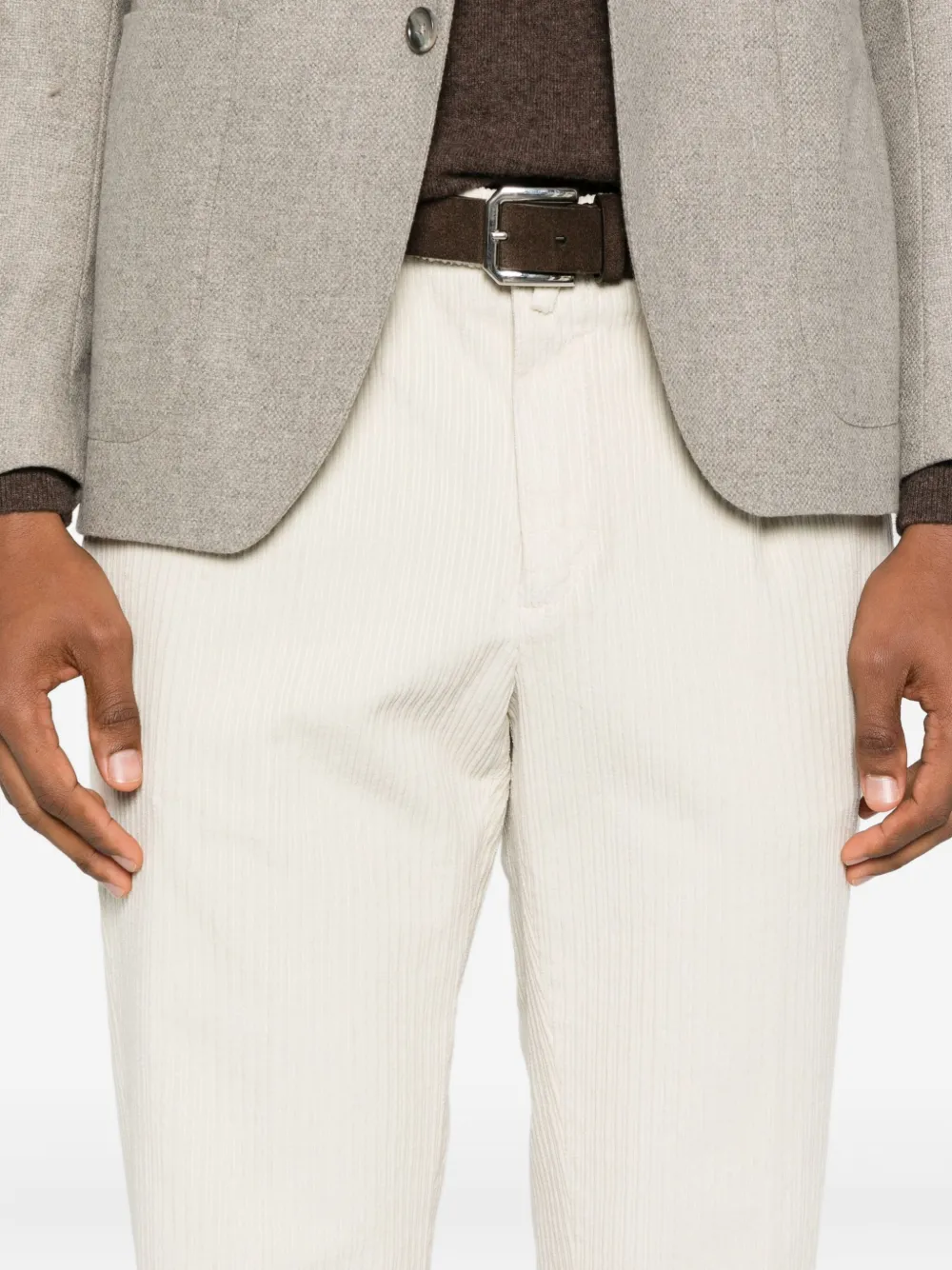 Briglia 1949 Ribfluwelen plooibroek Beige