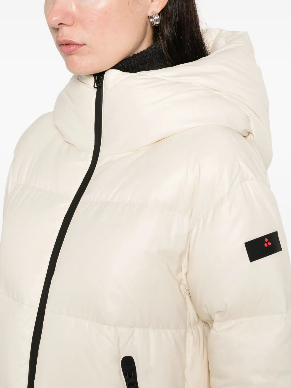 Peuterey Hooded Zip Coat In White