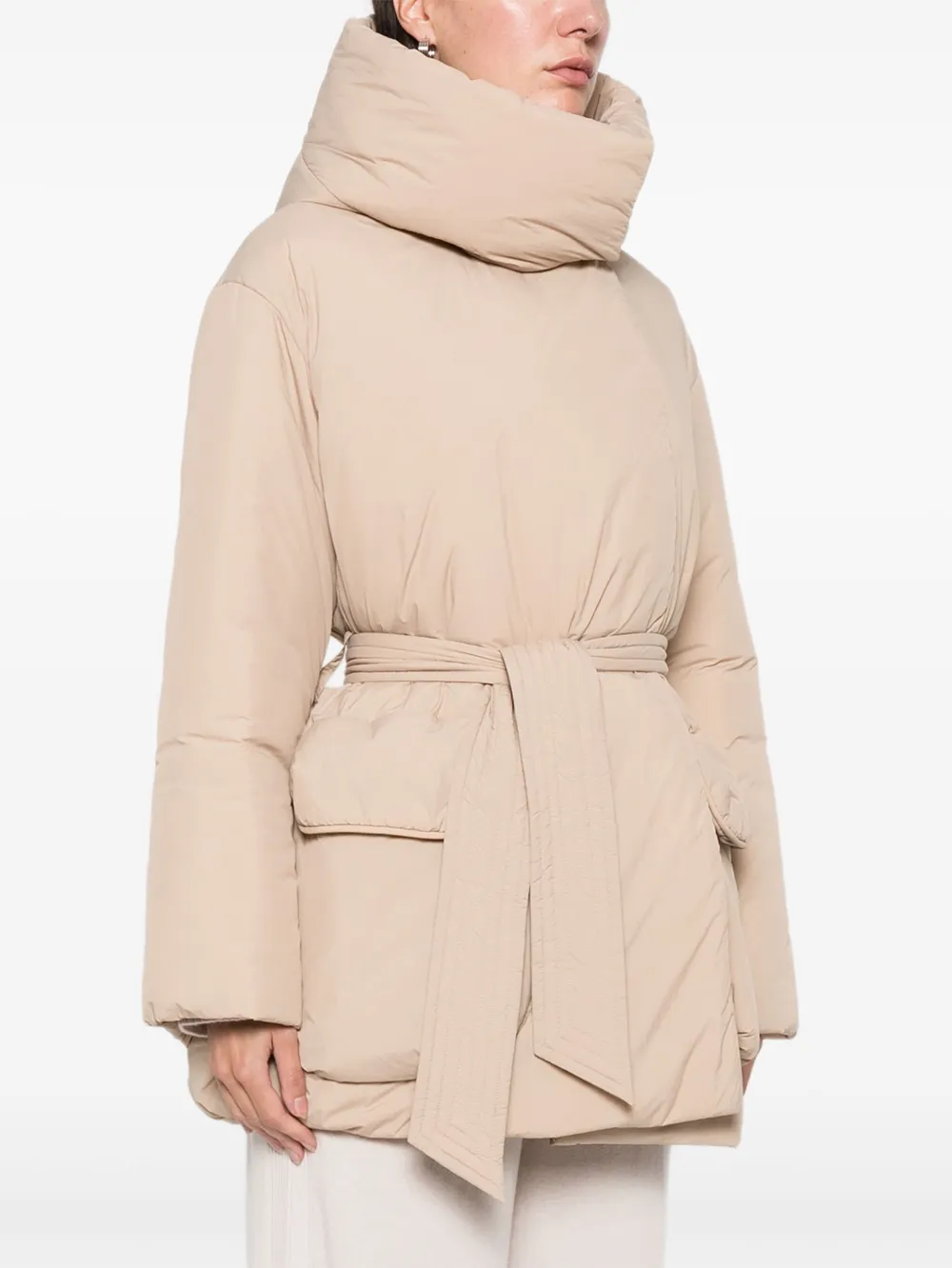 Peuterey Jas met zak en ceintuur Beige