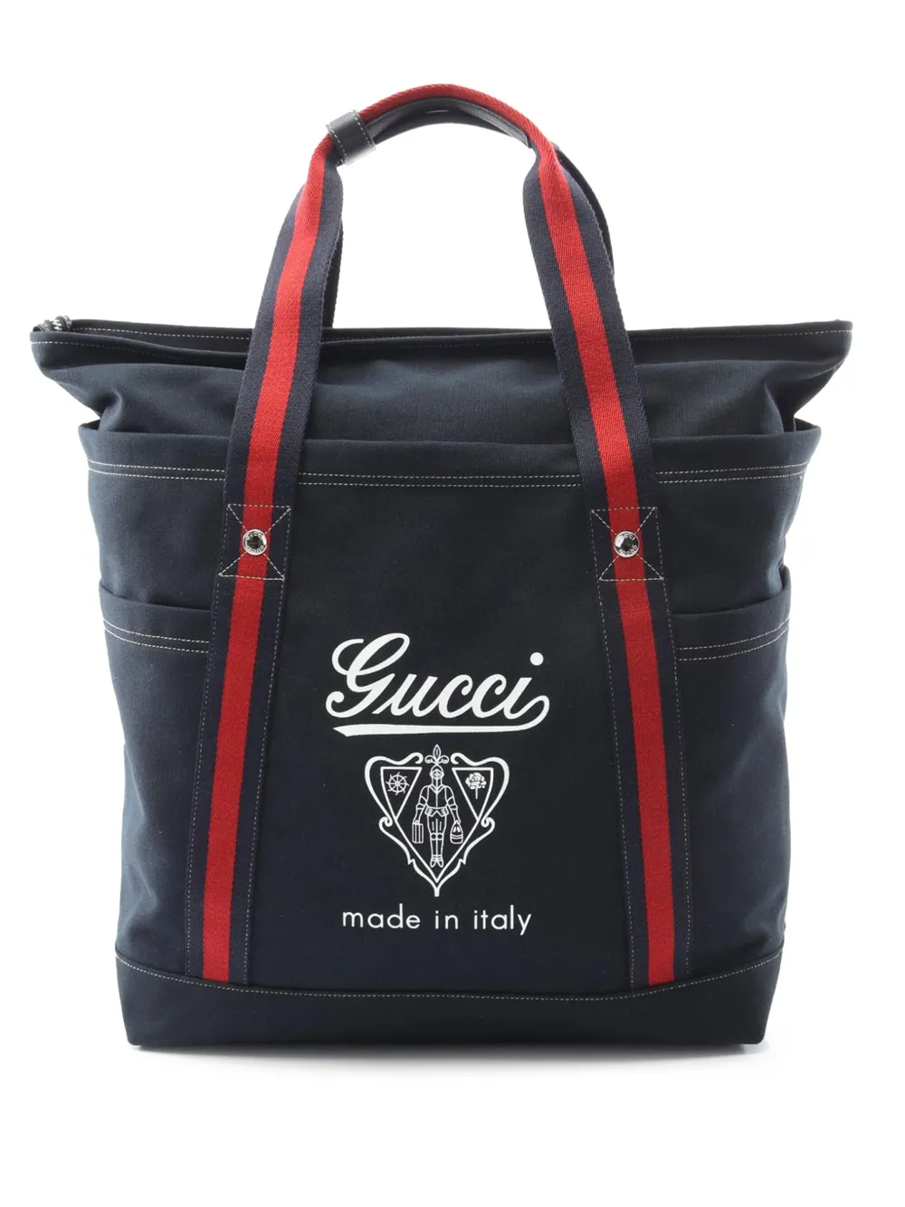 Gucci Pre-Owned 2016-2025 Canvas Crest-Print Sherry Line tote bag - Blu