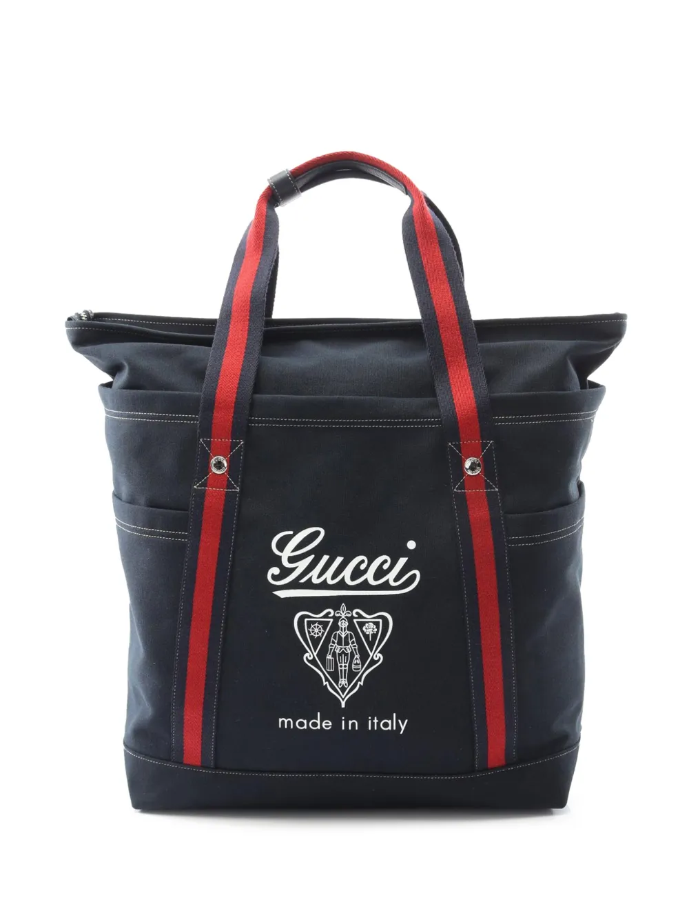 Gucci Pre-Owned 2016-2025 Canvas Crest-Print Sherry Line tote bag | Blue | Image 1