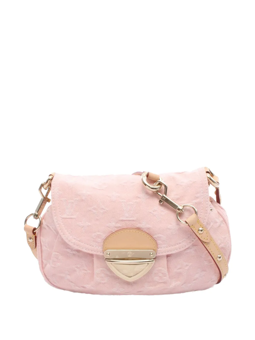 Pre-owned Louis Vuitton 2021-2025 Monogram Denim Sunset Crossbody Bag In Pink