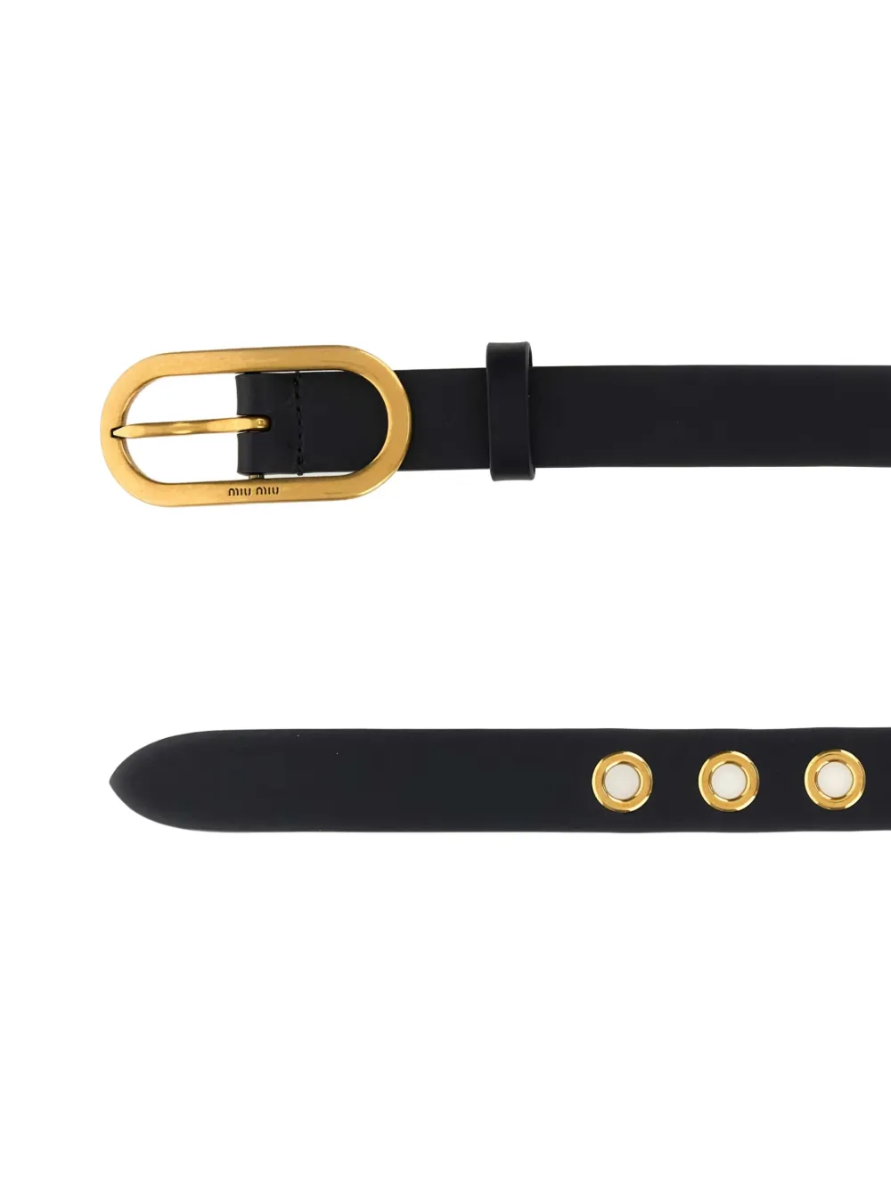 Miu Miu oval-buckle leather belt - Zwart