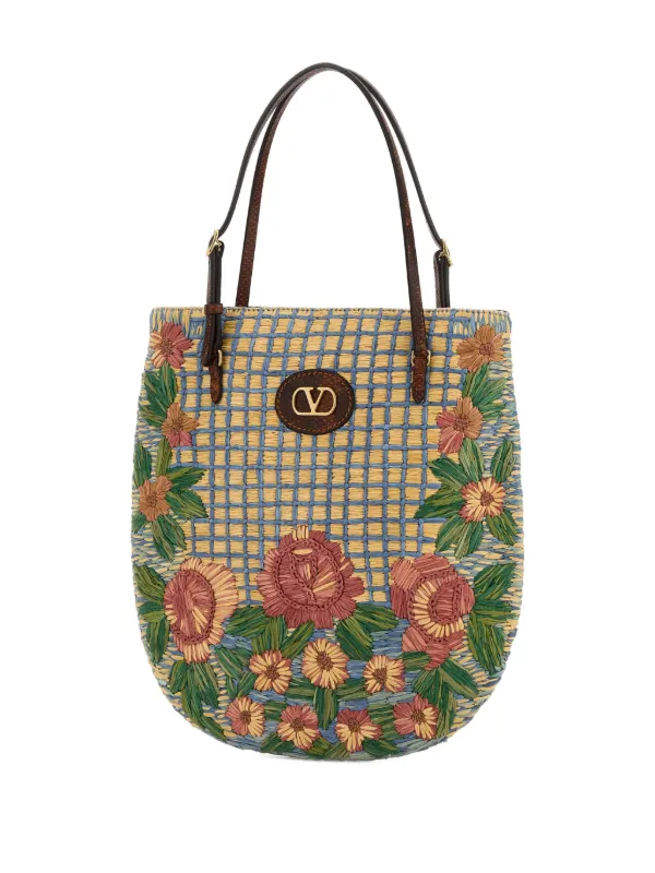 Valentino Garavani ラフィア ショルダーバッグ | ニュートラル