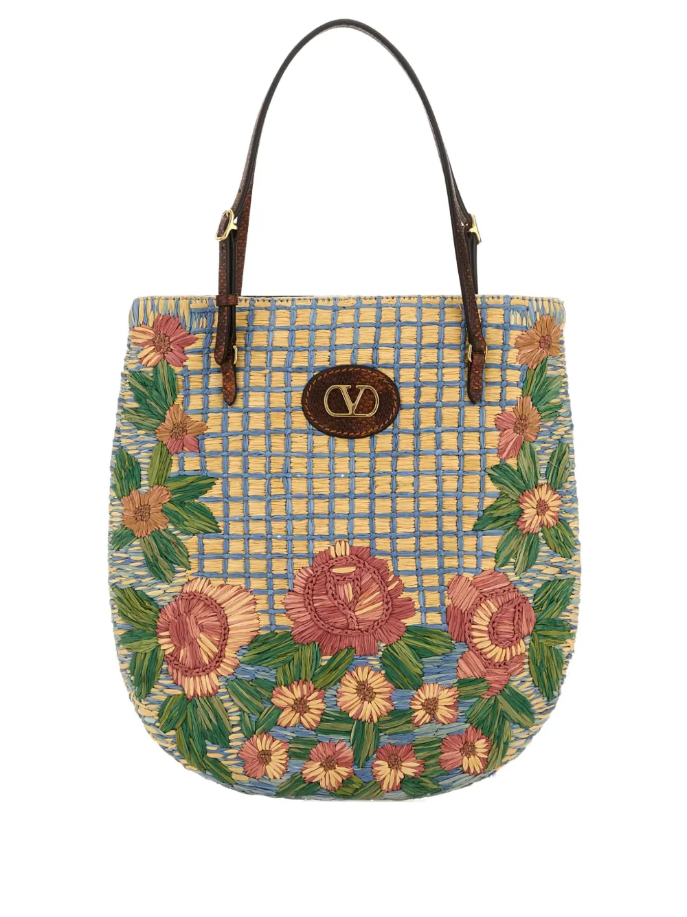 Valentino Garavani ラフィア ショルダーバッグ - ニュートラル Valentino Garavani ラフィア ショルダーバッグ - ニュートラル