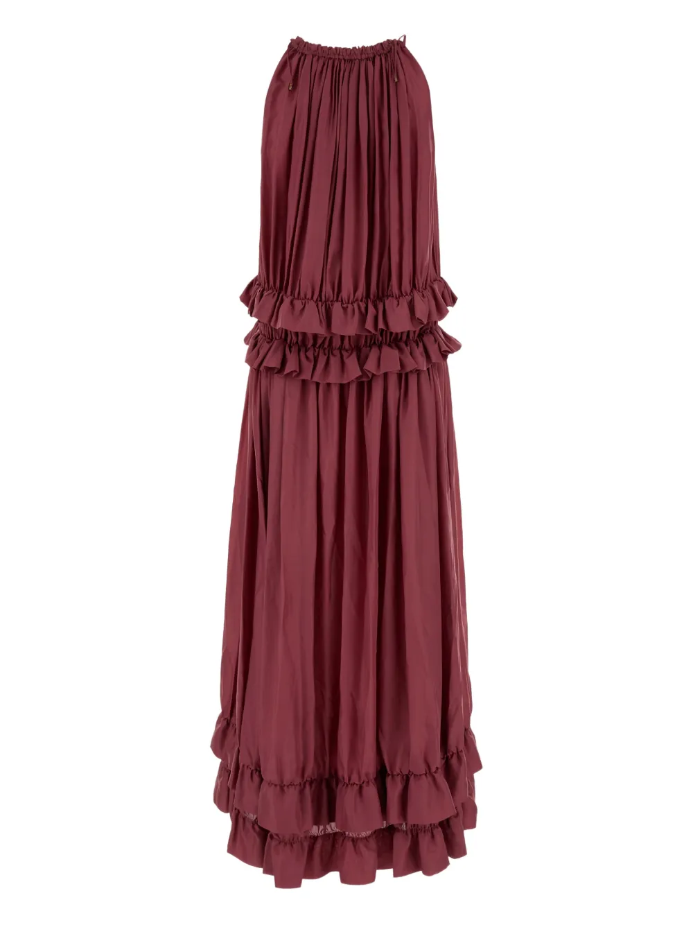 Chloé ruffled-trims midi dress - Rood