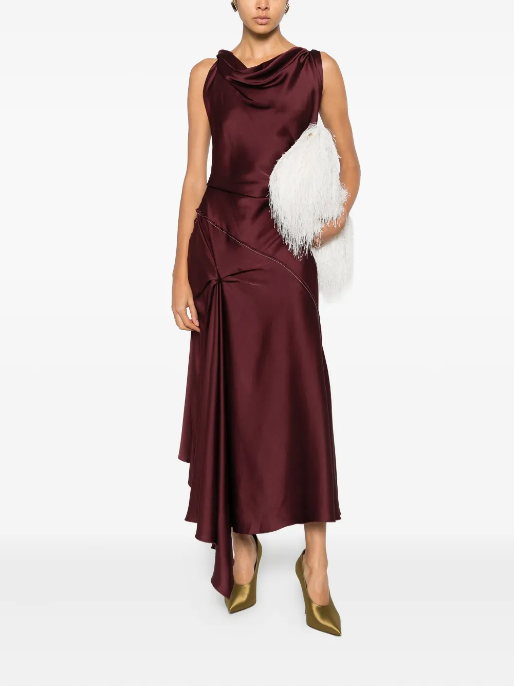 Victoria Beckham Posy draped asymmetric dress - Rood