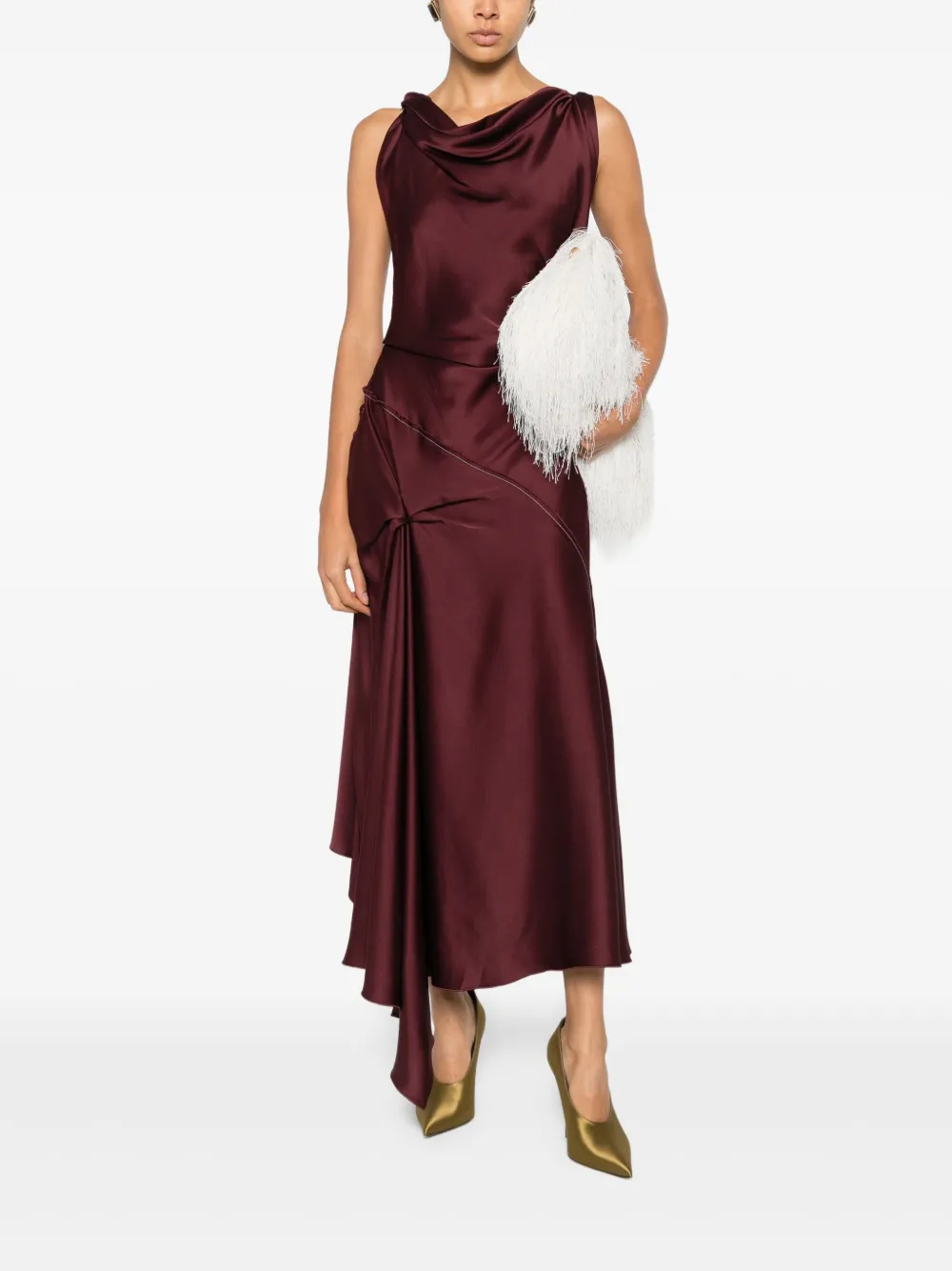 Victoria Beckham Posy gedrapeerde asymmetrische jurk Rood