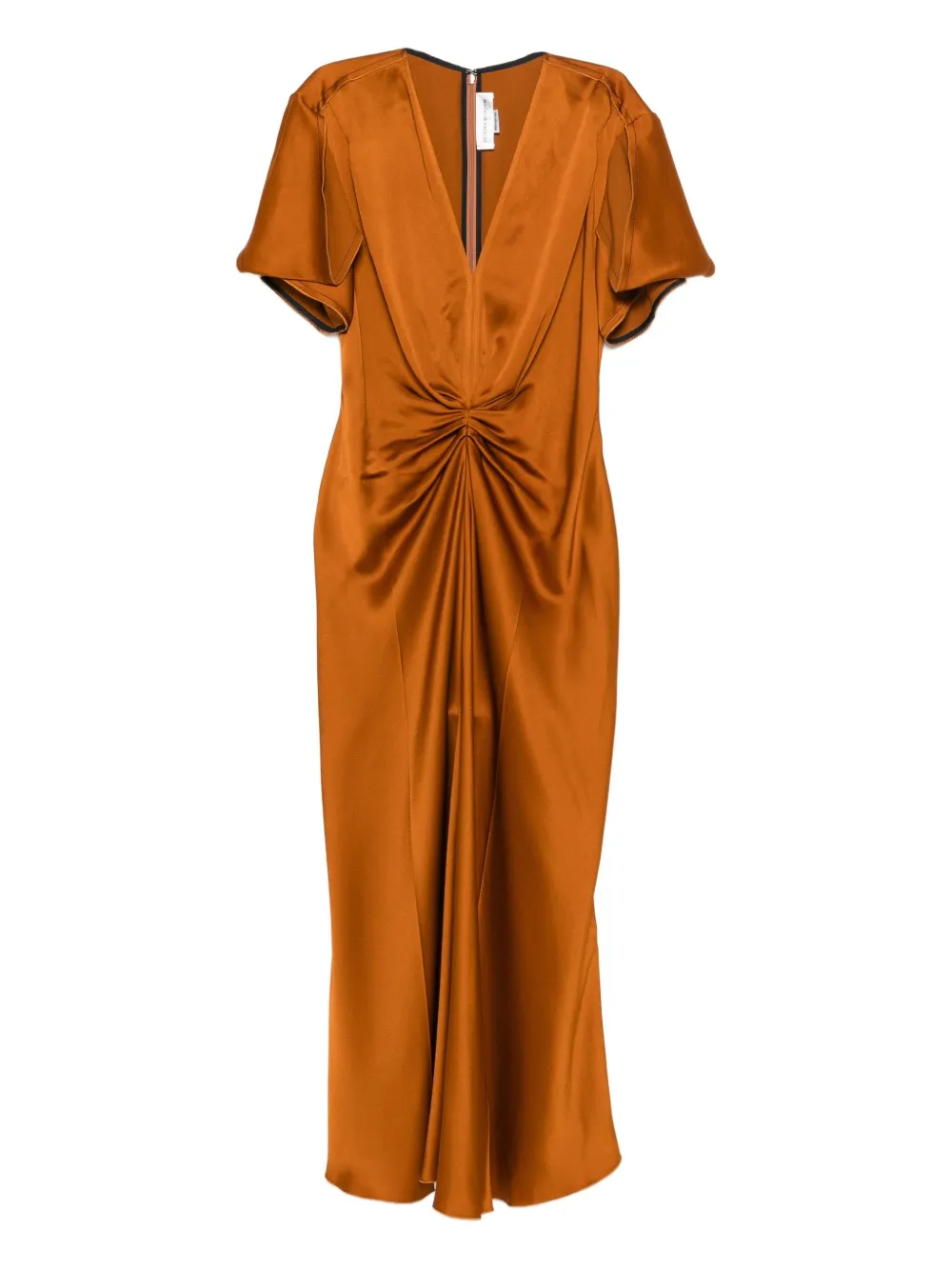 Victoria Beckham gathered satin dress - Marrone