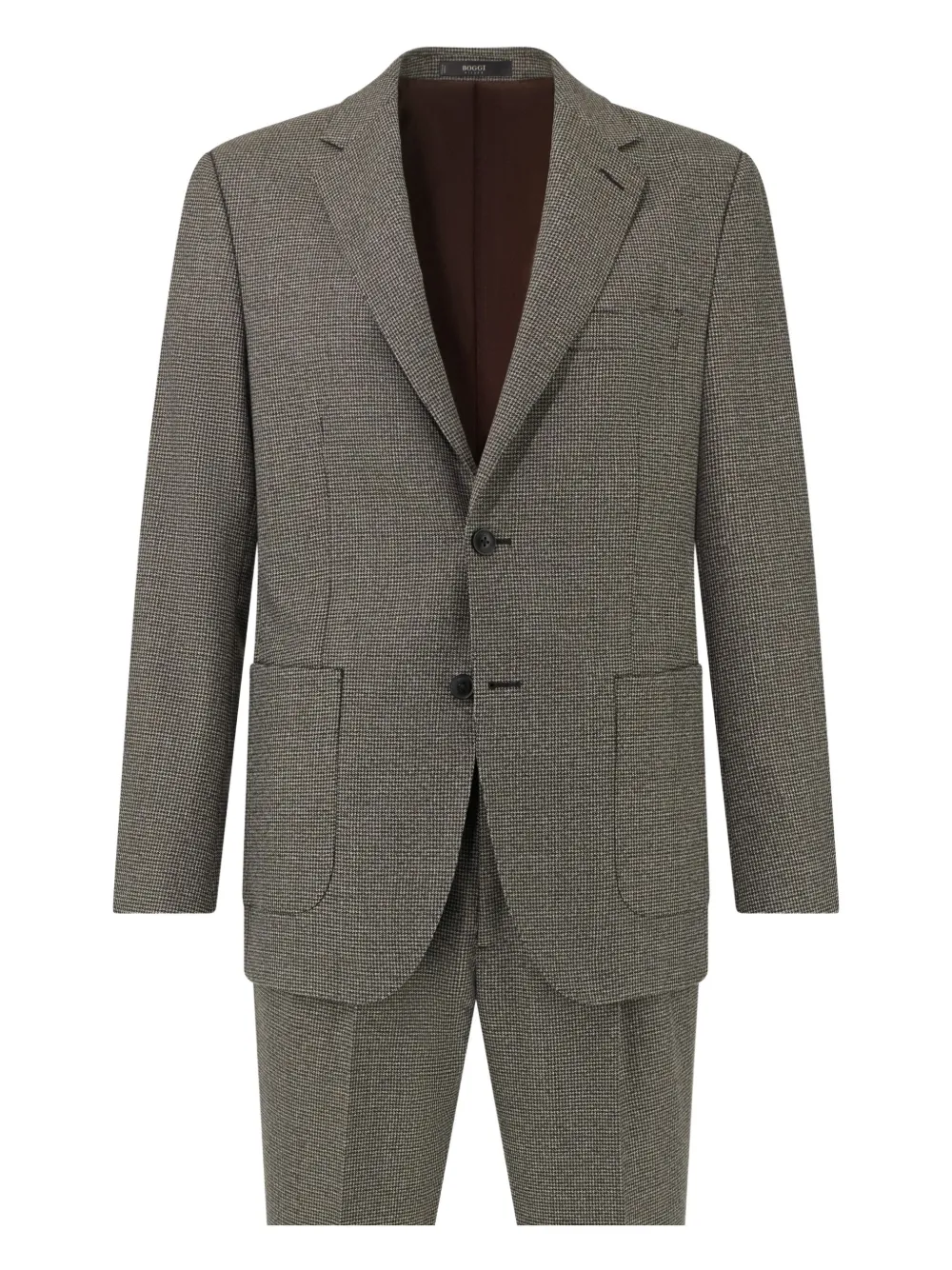 Boggi Milano houndstooth pattern suit - Marrone