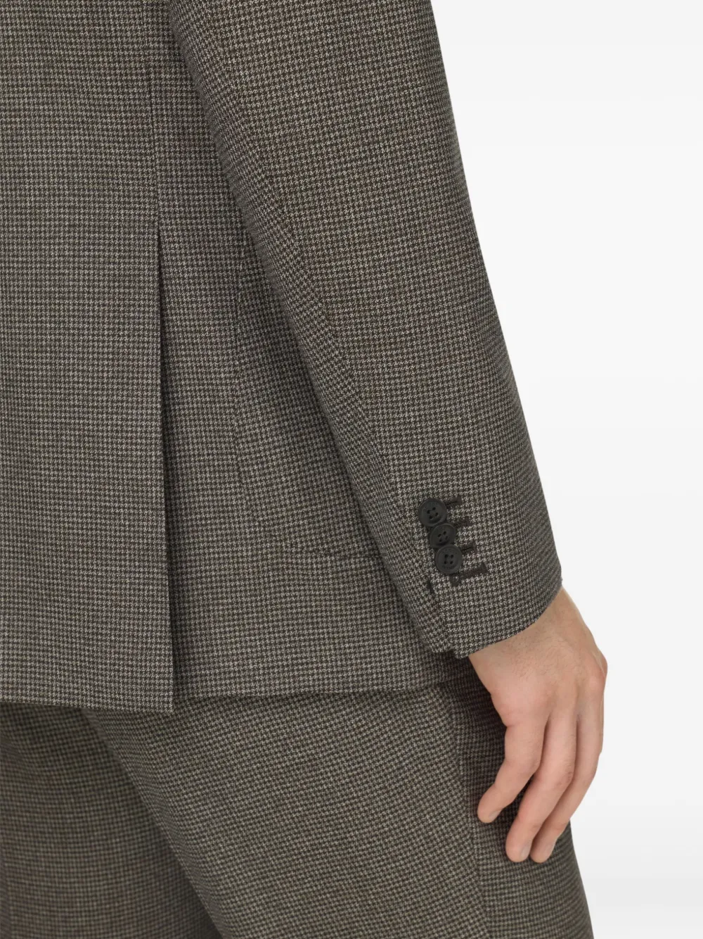 Boggi Milano Pak met pied-de-poule print Bruin