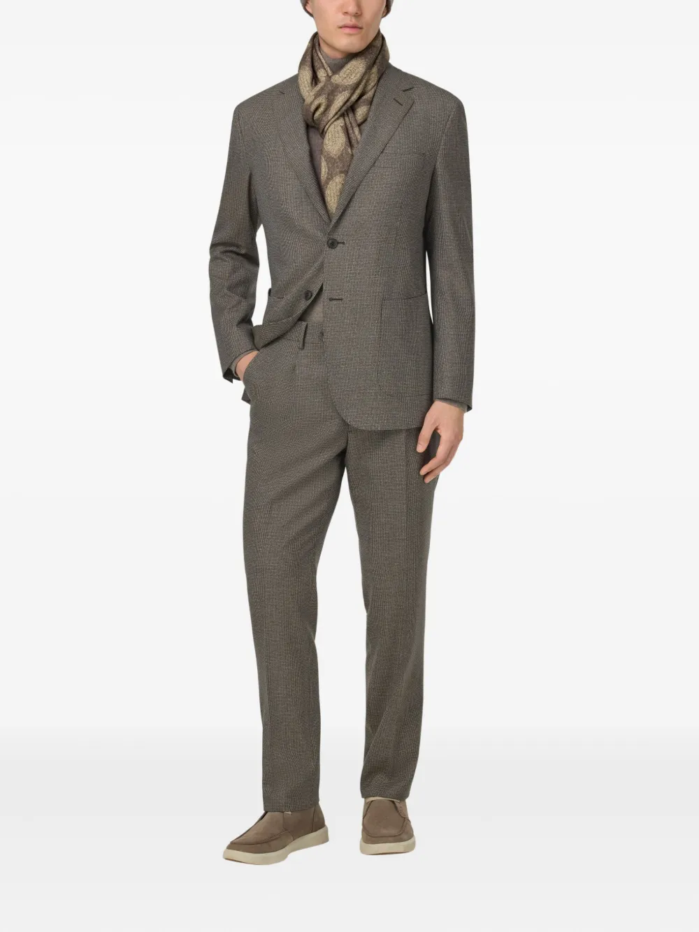 Boggi Milano Pak met pied-de-poule print - Bruin