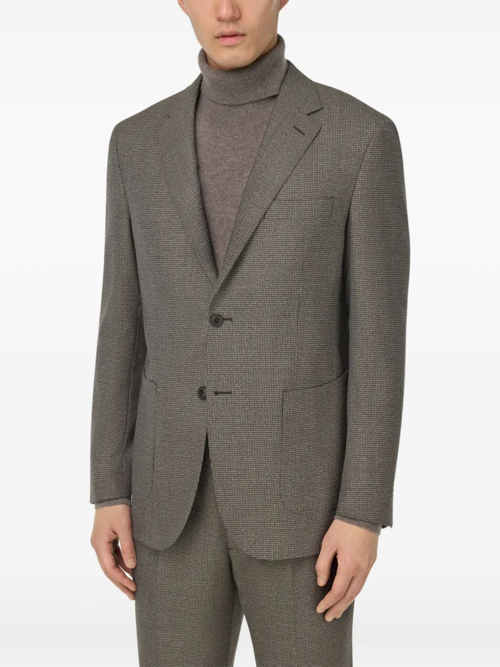 Boggi Milano Pak met pied-de-poule print Bruin