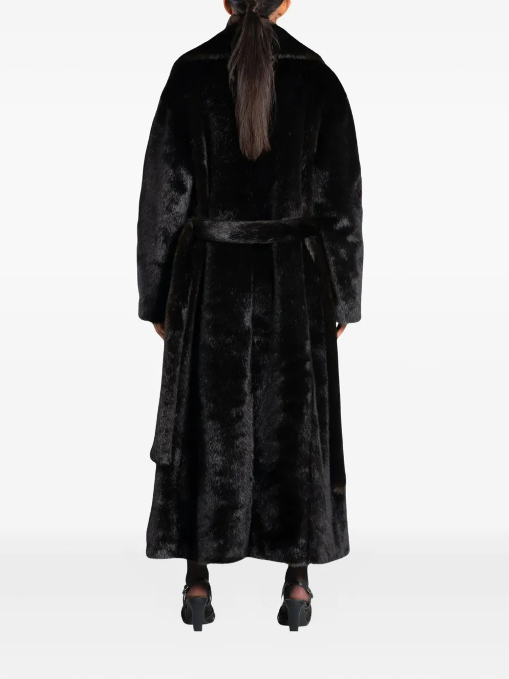 The Frankie Shop Faux Fur Joni Coat In Black