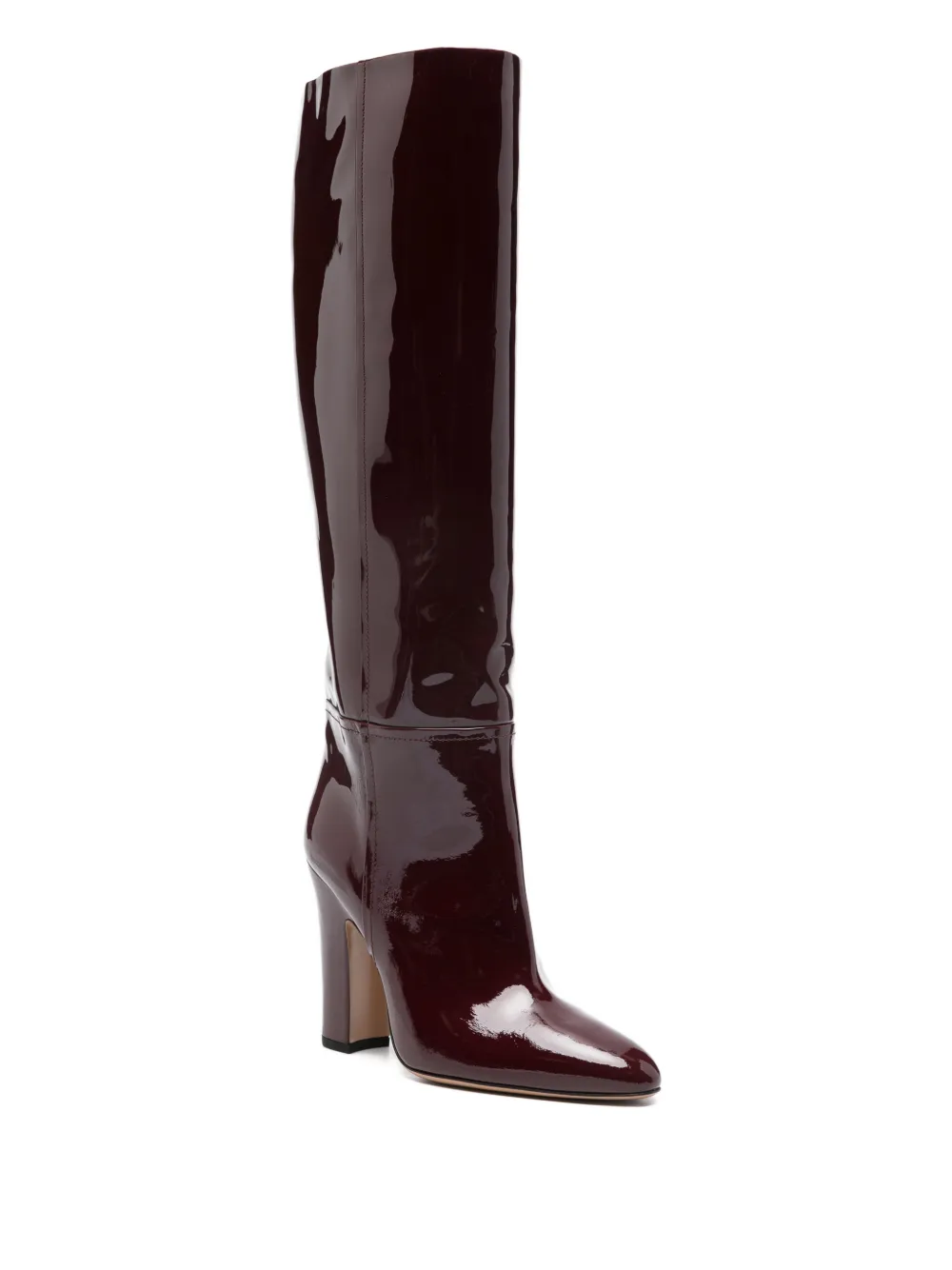 Paris Texas 105mm Pointed Block Heel Boots In Burgundy