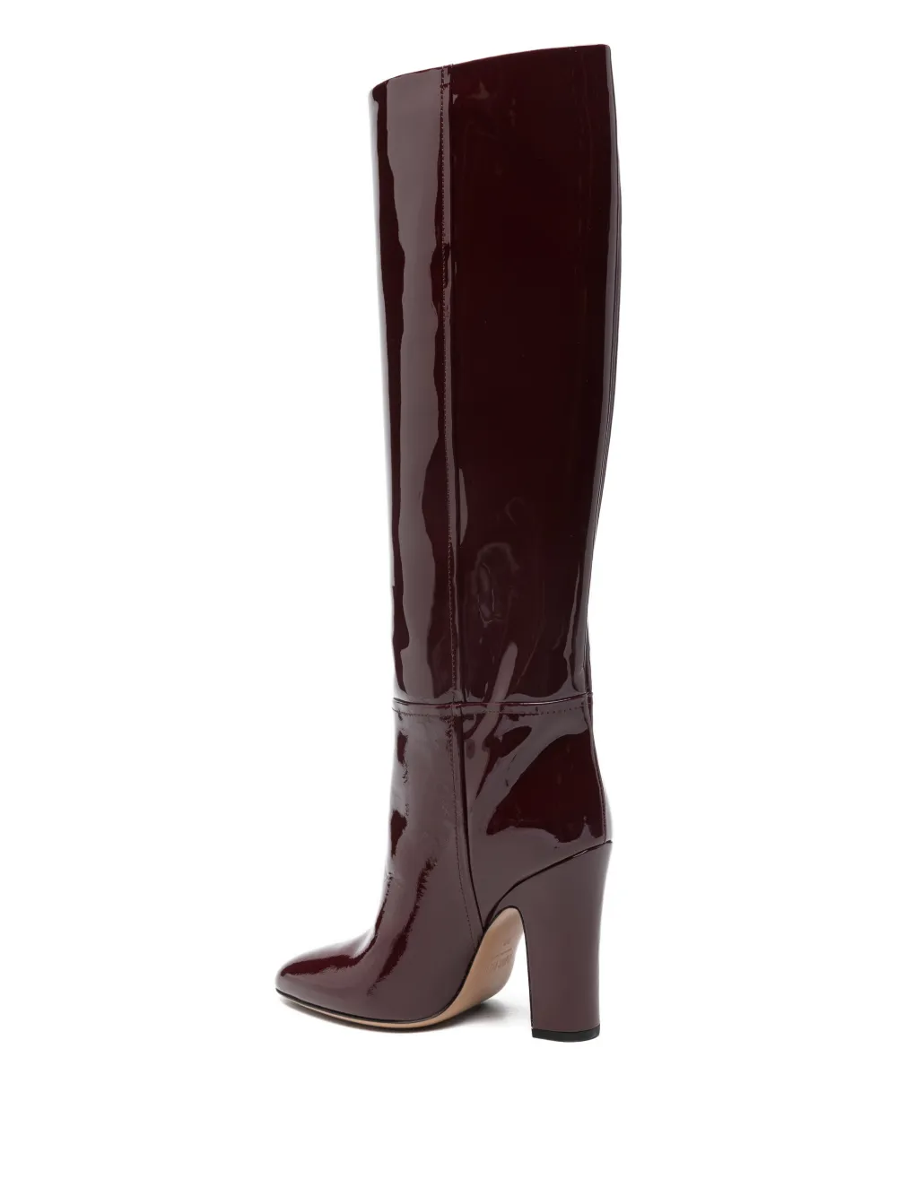 Paris Texas 105mm Pointed Block Heel Boots In Burgundy