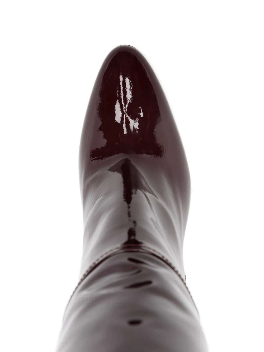 Paris Texas 105mm Pointed Block Heel Boots In Burgundy