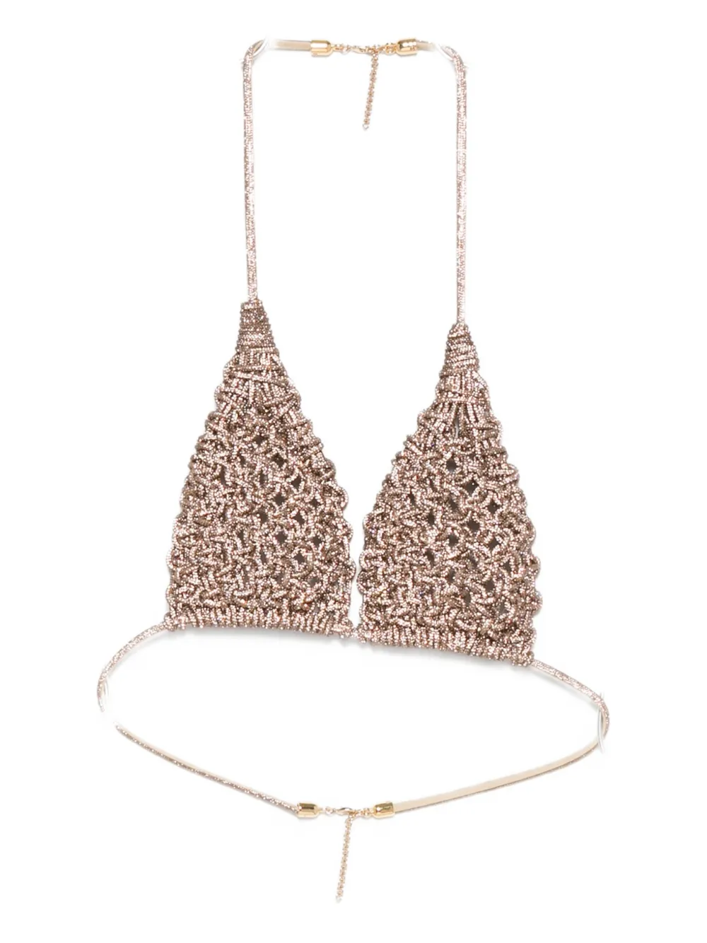 Hibourama x MVP Wardrobe Diamond woven-design top - Oro