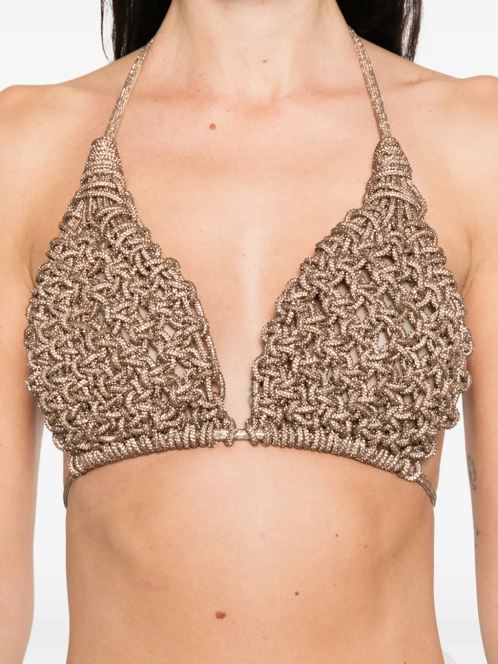 Hibourama X Mvp Wardrobe Diamond Woven-design Top In Neutral