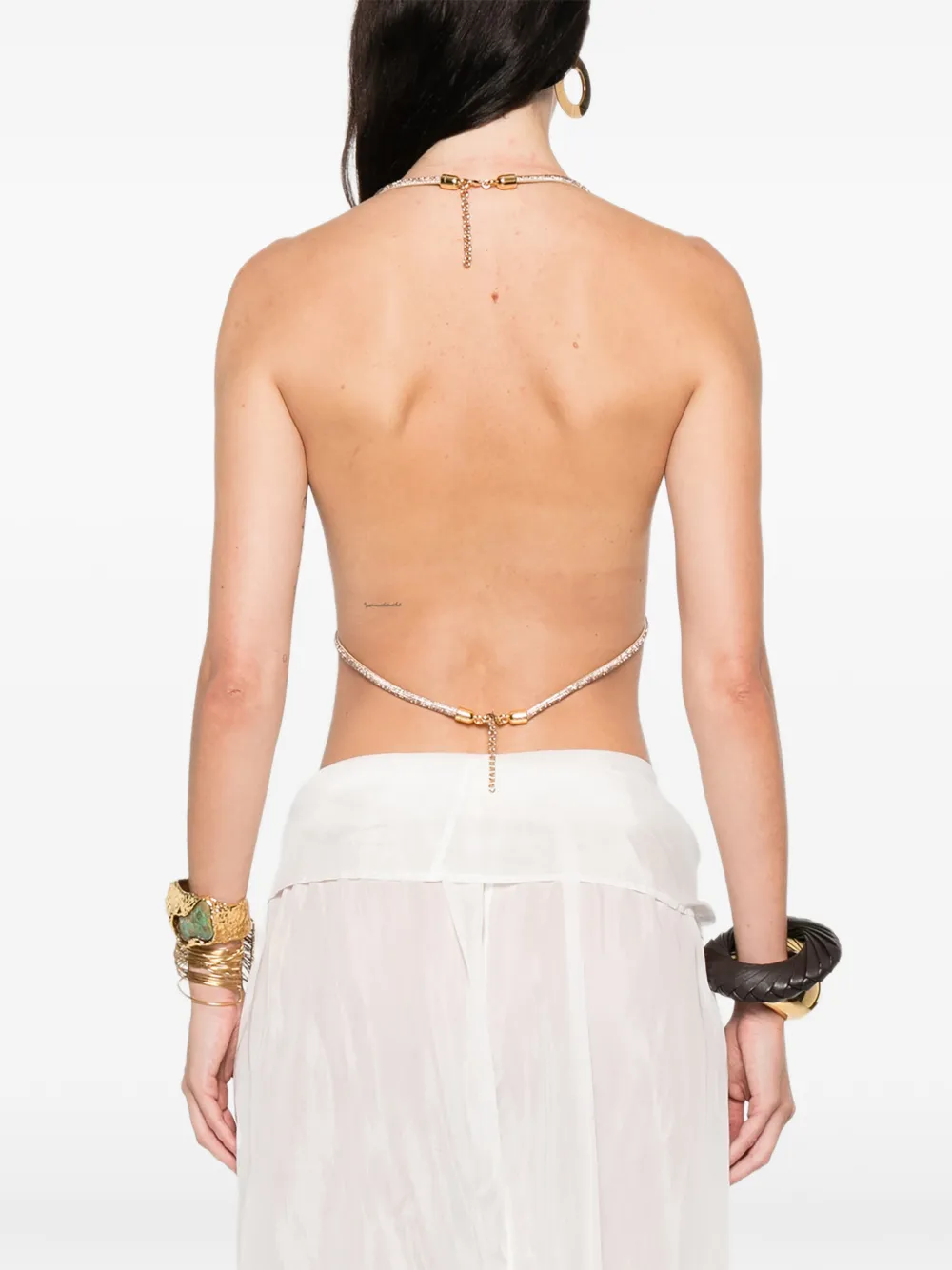 Hibourama X Mvp Wardrobe Diamond Woven-design Top In Neutral