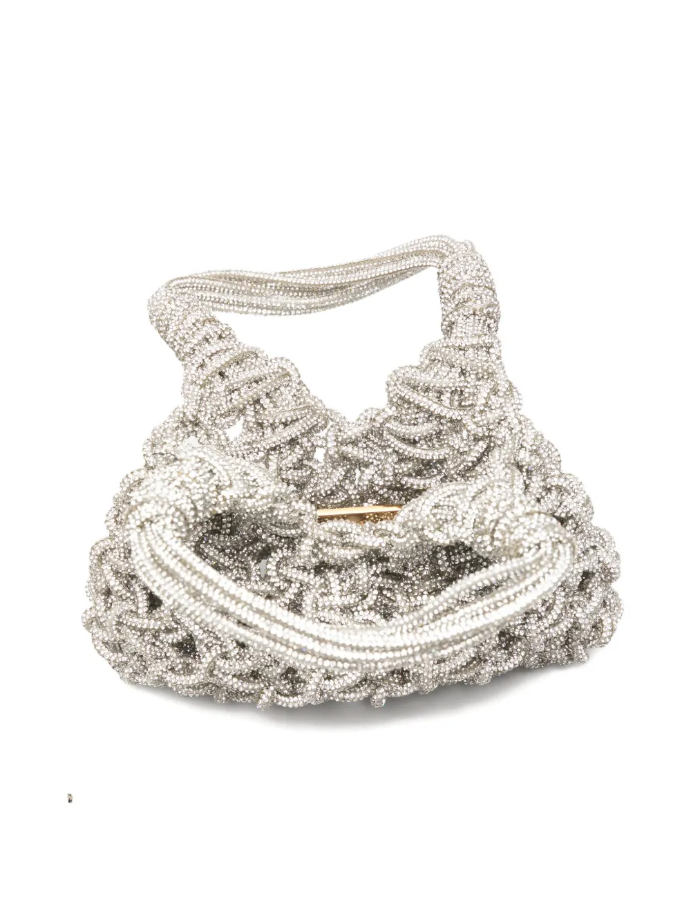 Hibourama Mini Vannifique Knitted Tote Bag In Silver