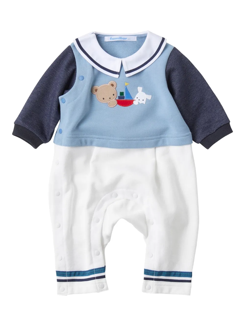 familiar embroidered-motif romper | White | Image 1