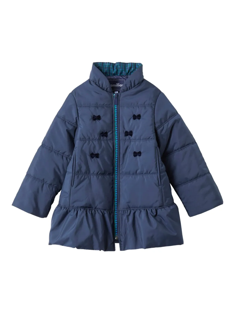 familiar Gerüschter Mantel mit Schleifendetail | Blau | Image 1