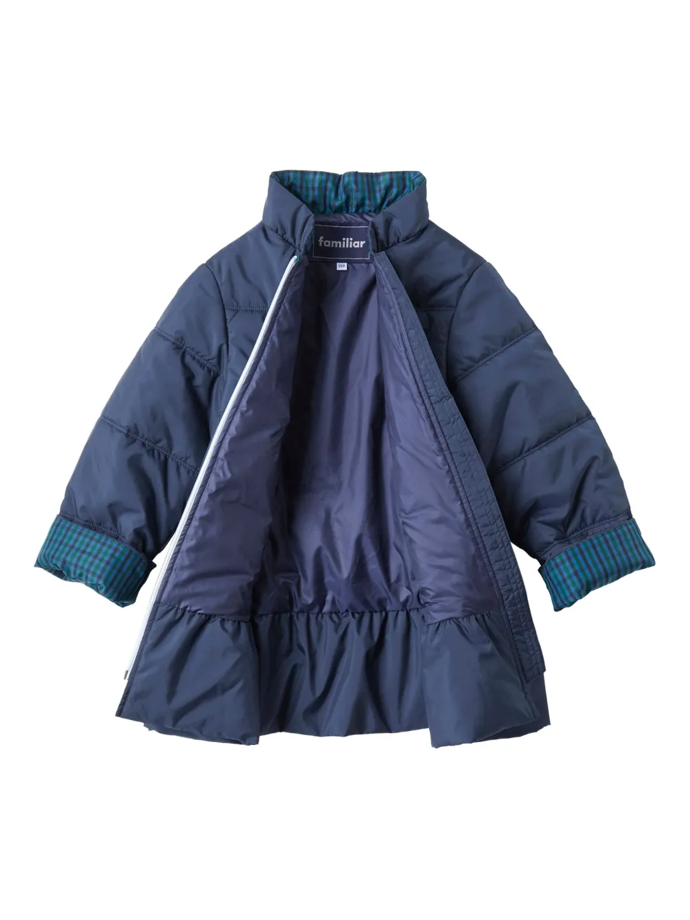 familiar Jas met strikdetail en ruches Blauw