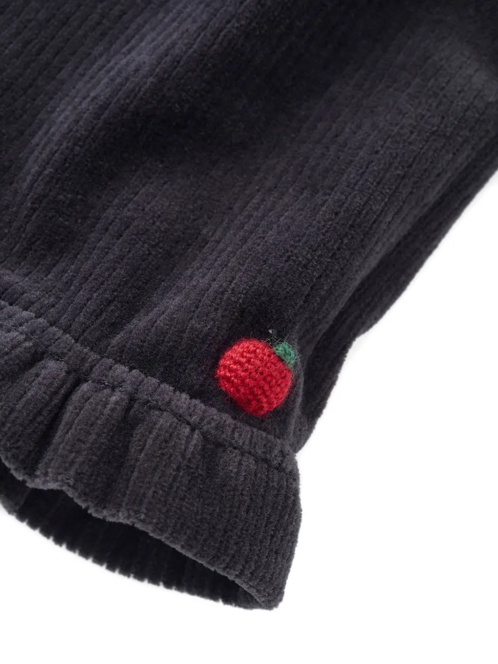 familiar Ribfluwelen broek met ruches Grijs