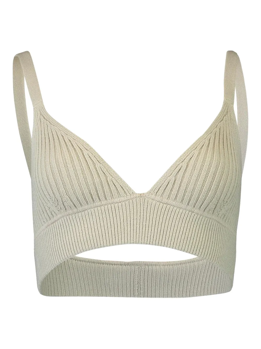Michael Kors Ribbed Cashmere Bra Top In Neutral